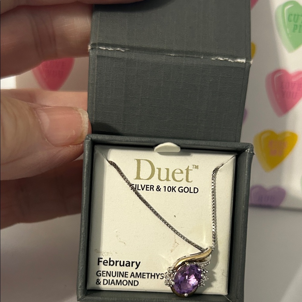 Silver and Gold Amethyst Necklace had a long time